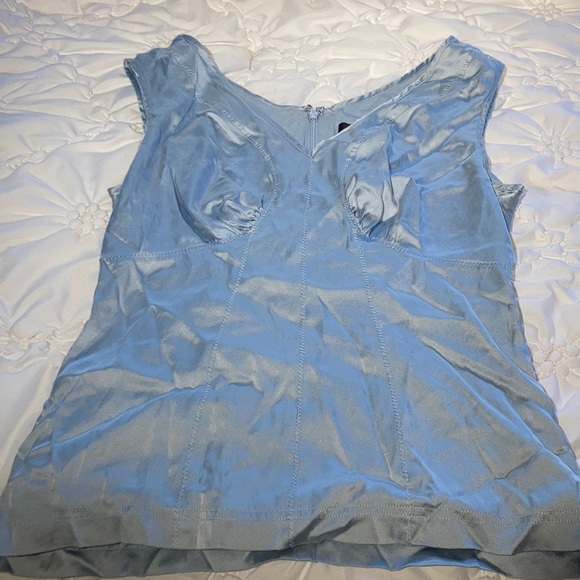 Express Stretch light blue silk tank top - Picture 1 of 5